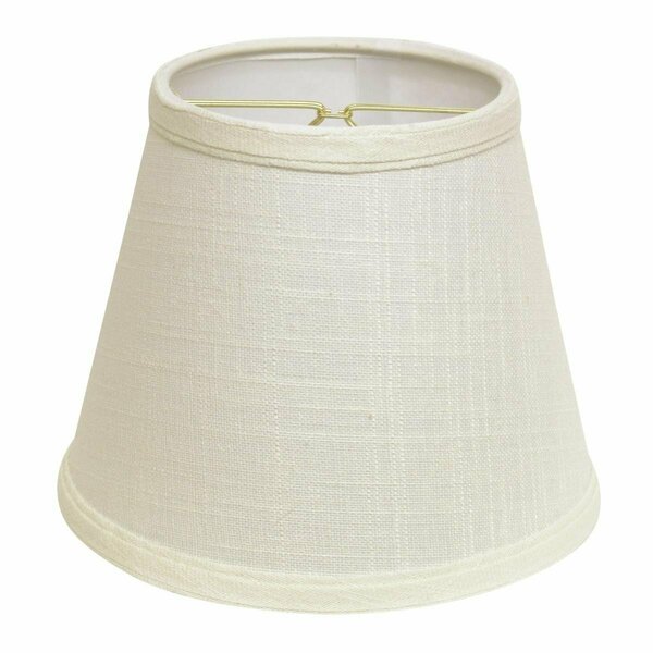 Estallar 8 in. White Empire Hardback Slanted Linen Lampshade ES3101376